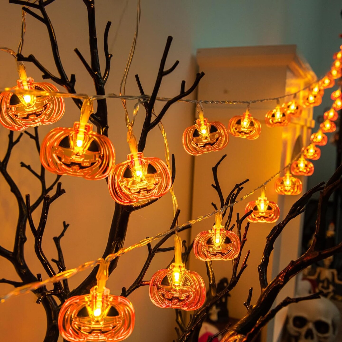 Halloween Lights Pumkin Lights 10FT 20LED(Orange)
