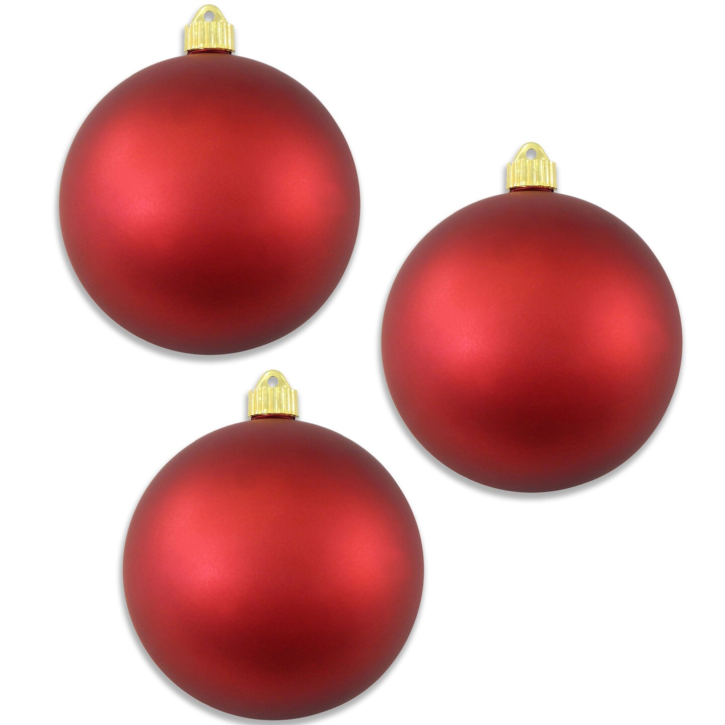 3 Pack 150mm 6&#x22; Matte Red Ball Ornaments