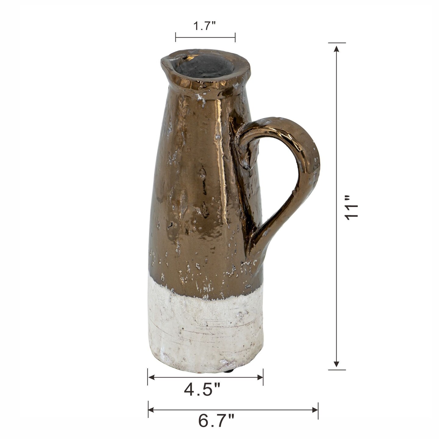 Edge Collections - Brown - Candia Sienna Brown Terracotta Pitcher - 1 Piece