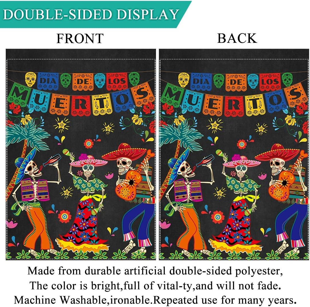 Day of the Dead Garden Flag(Multicolor)18&#x22;L x 12&#x22;W