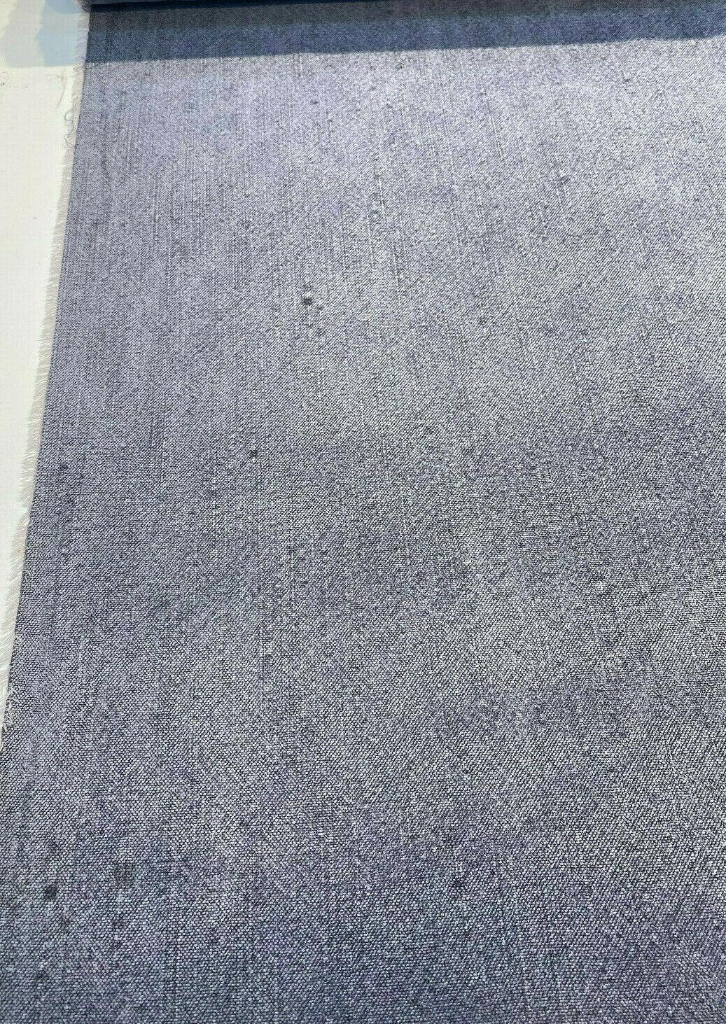 1 Yard Calvin Linen Denim Blue Italian Upholstery Drapery Fabric 56 Inches Wide