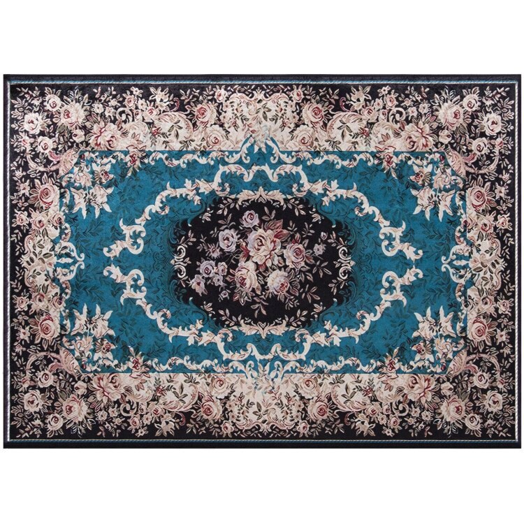 Edge Collections - 6'7" x 4'8" - Multicolor - Area Rug Non-Shedding Polyester Fabric with Anti-Slip Bottom - 1 Piece