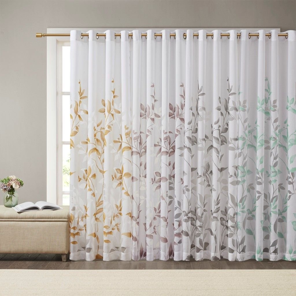 Edge Collections - 50" x 95" - White & Gold - Madison Park Printed Curtain Panel - 1 Piece