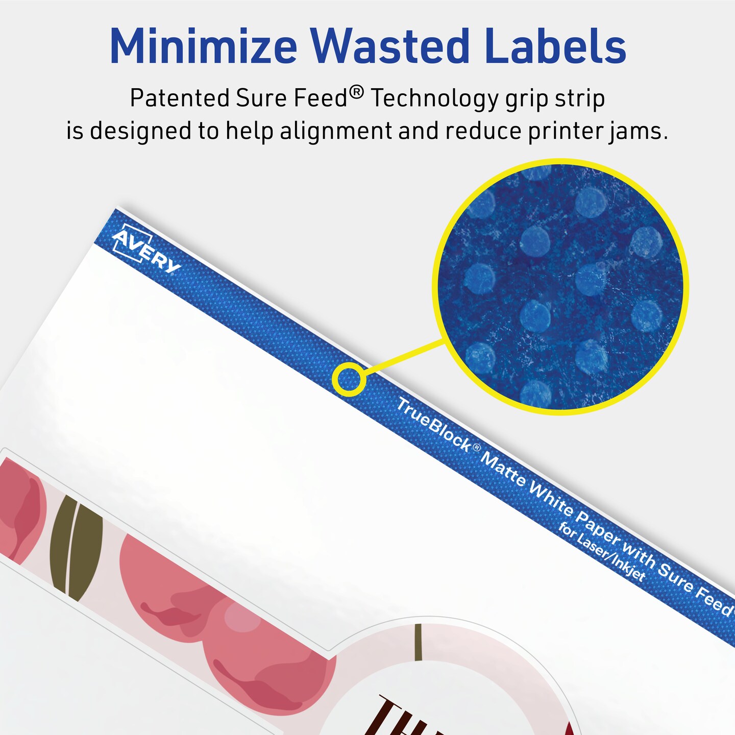 Avery TrueBlock Matte White Paper Labels, 2-3/8" x 8" Wraparound