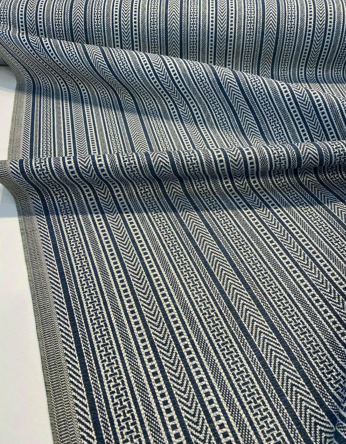 1 Yard Upholstery Jacquard Fabric Blue Lapis Woven Durable 92% Polyester 8% Rayon 54 Inch Width