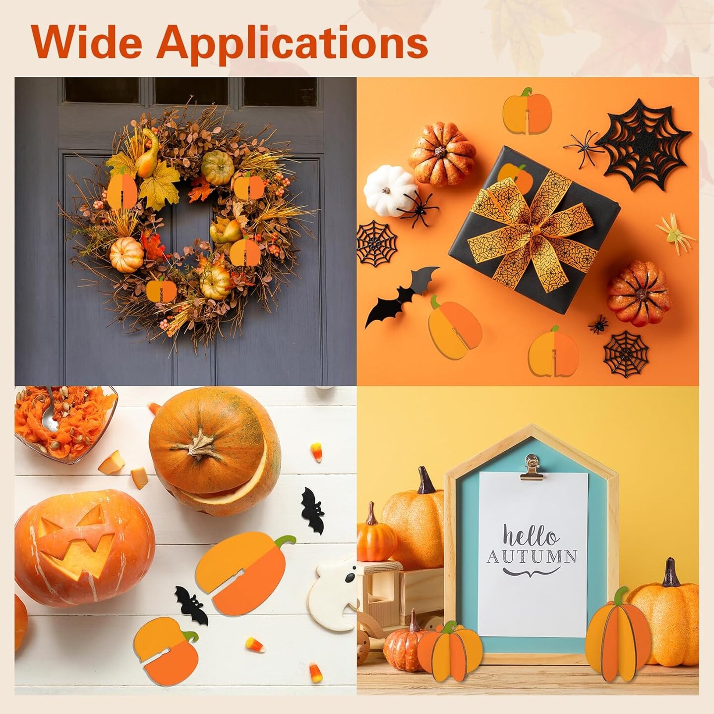 DIY 3D Pumpkins Wood Crafts to Paint 3.15 x 3.15 x 0.12 inches