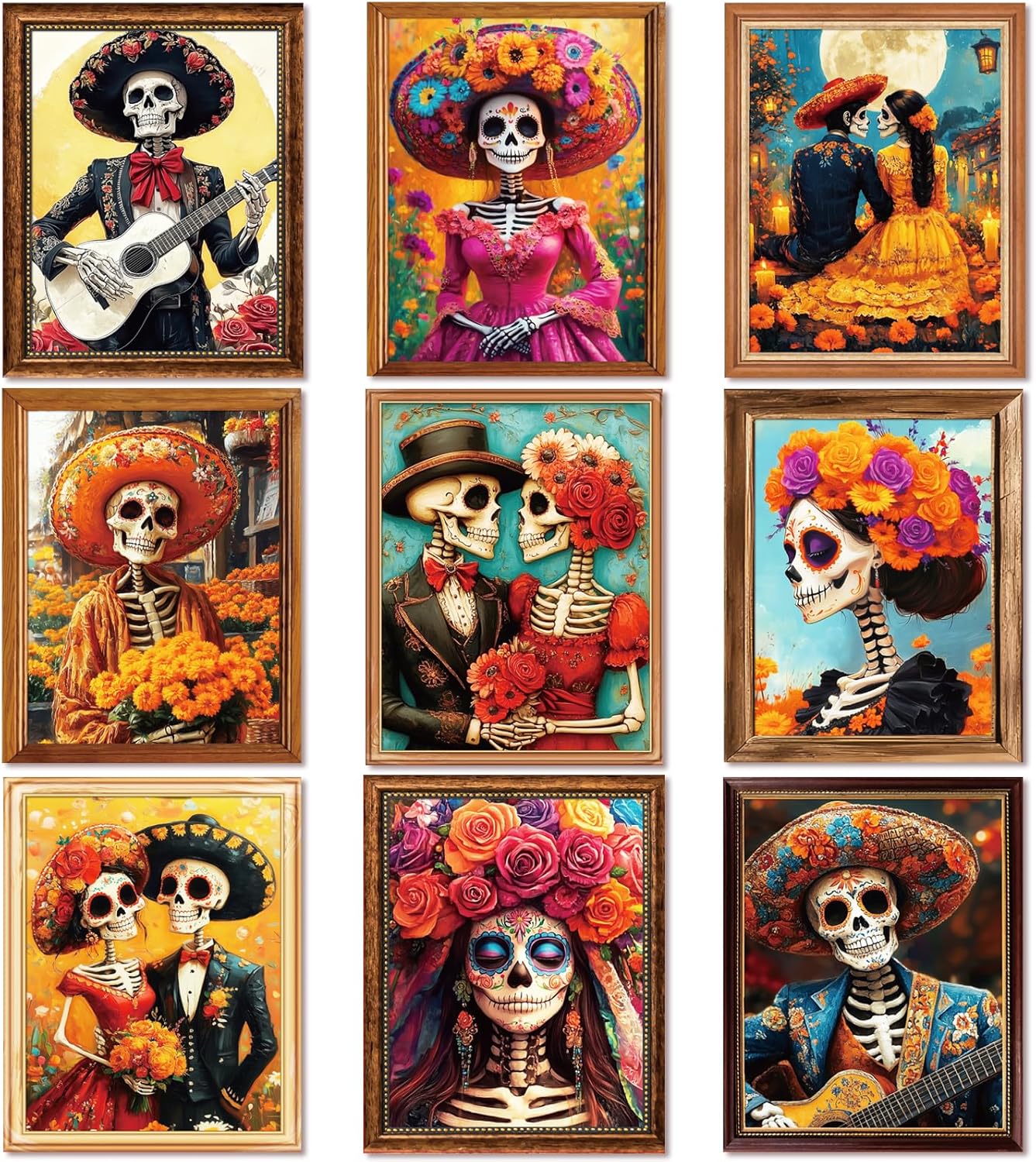 9 Piece Mexican Day of the Dead Decorations