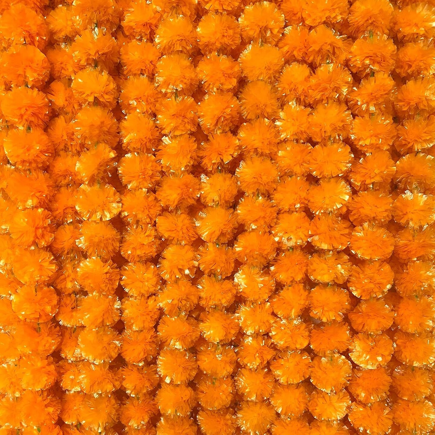 4 Pcs Artificial Long Marigold Garland - 5 Feet (Orange)