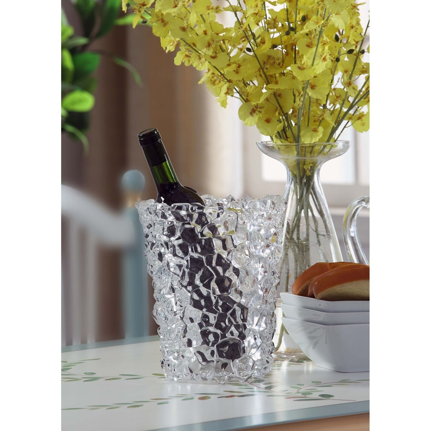 Icy Giftware Crystalline Cuts Ice Cube Bucket - Clear - 9.25" - Set of 2