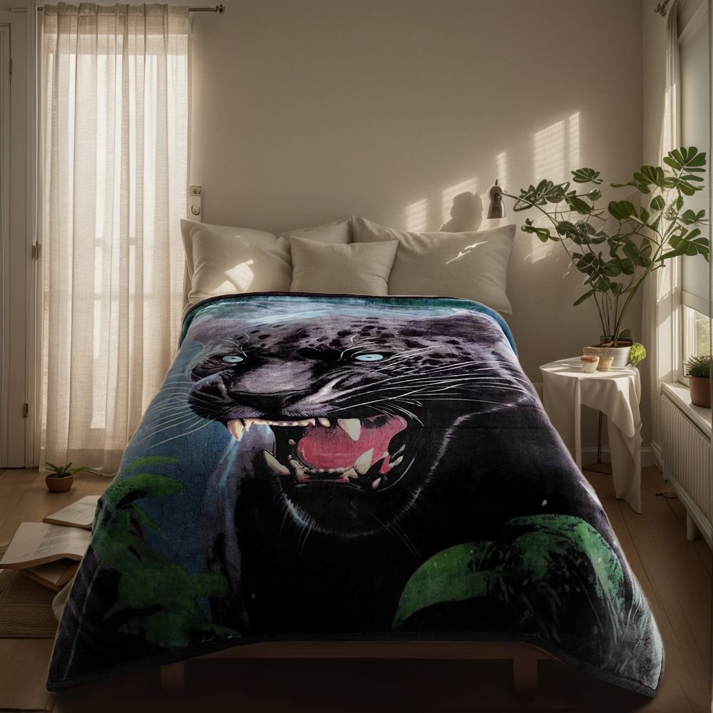 Edge Collections - King Size - Multicolor - Heavy Plush Soft Mink Velvet Fleece Blanket Printed Raschel Bed Blanket - 1 Piece