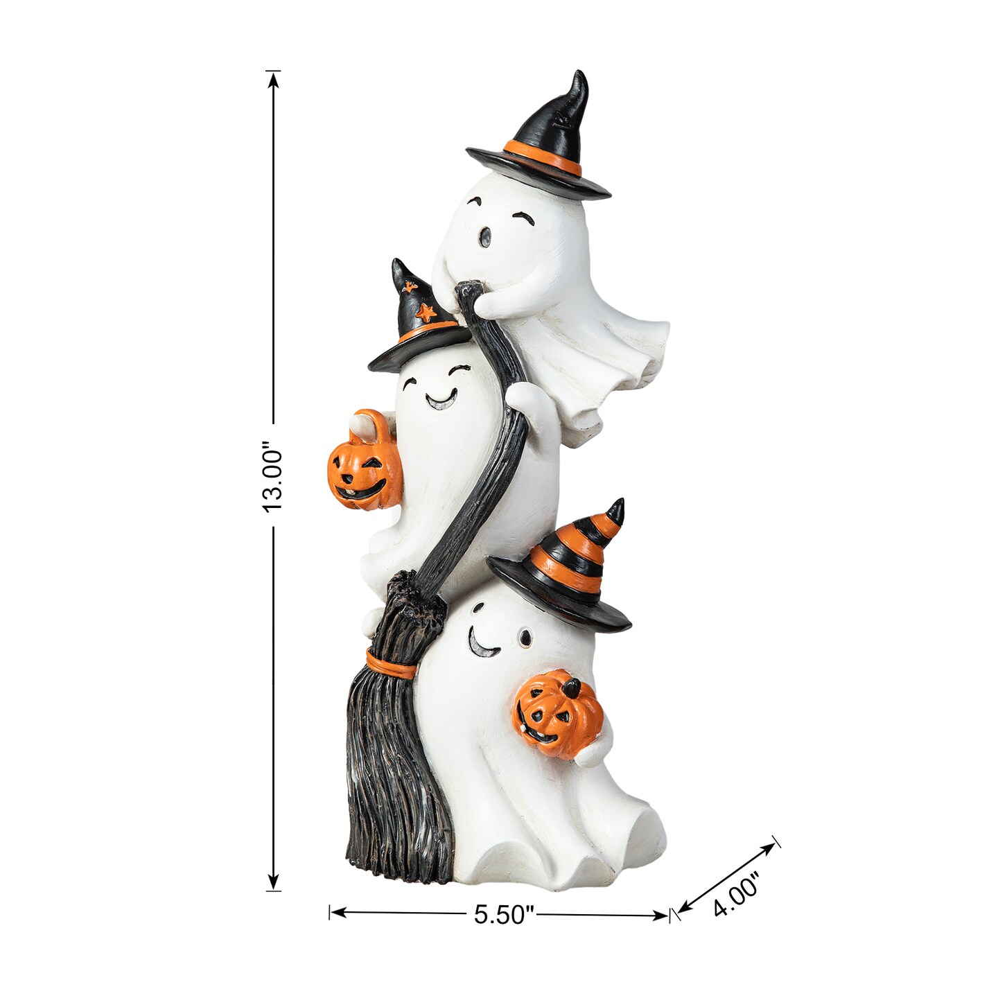 Set of 2 13.00''H Halloween Polyresin Stacked Ghost Table Decor