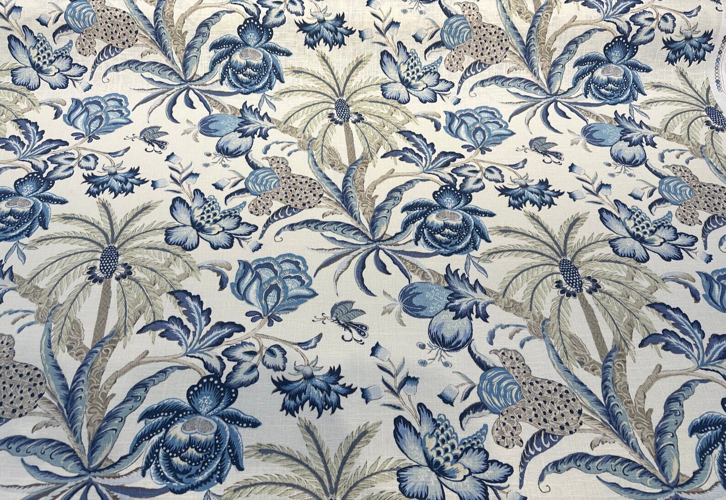 1 Yard Exotic Curiosity Porcelain Tropical Upholstery Fabric 54 Inches Wide