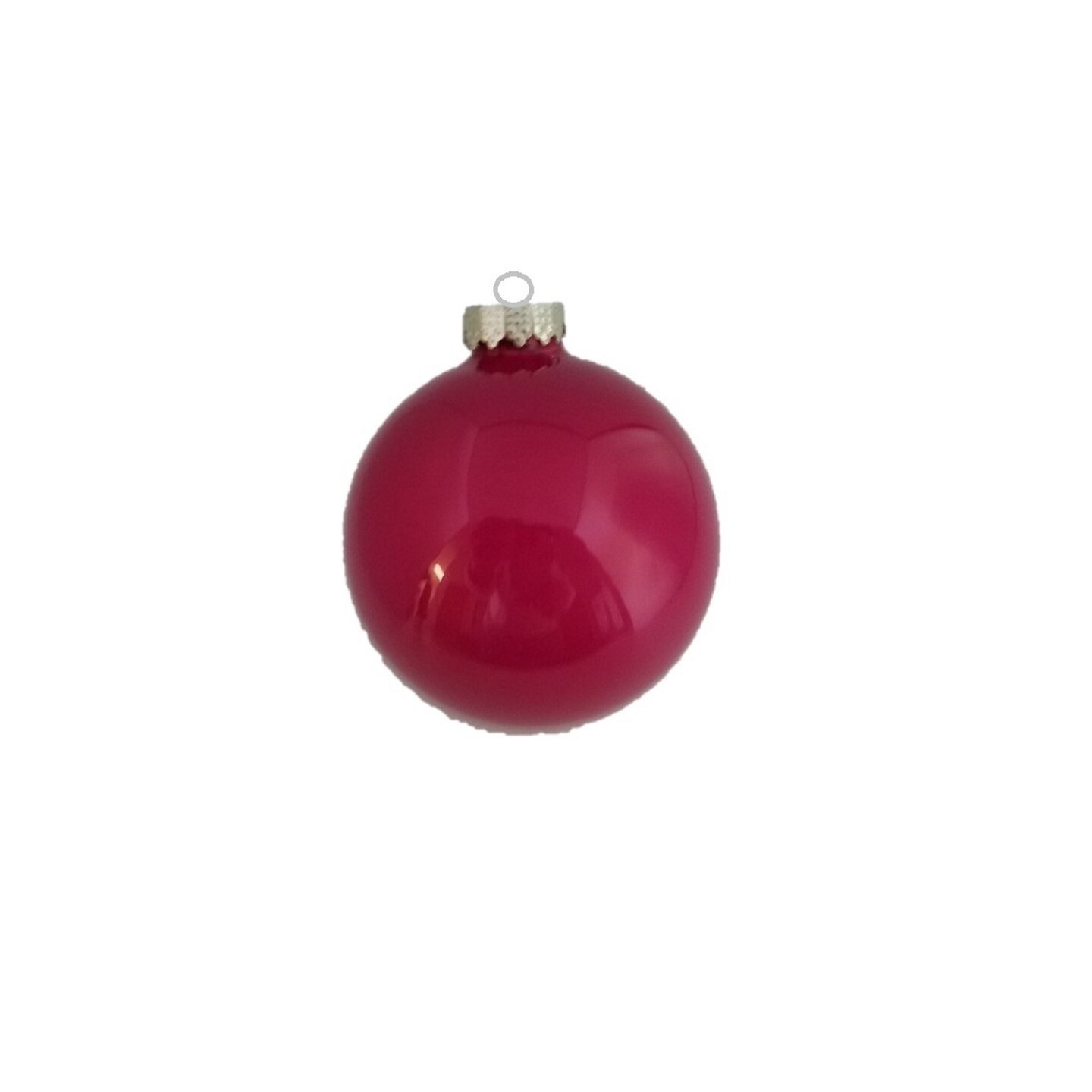 Whitehurst Pearl Finish Glass Christmas Ball Ornaments - 4.75" (120mm) - Fuchsia Pink - 4ct