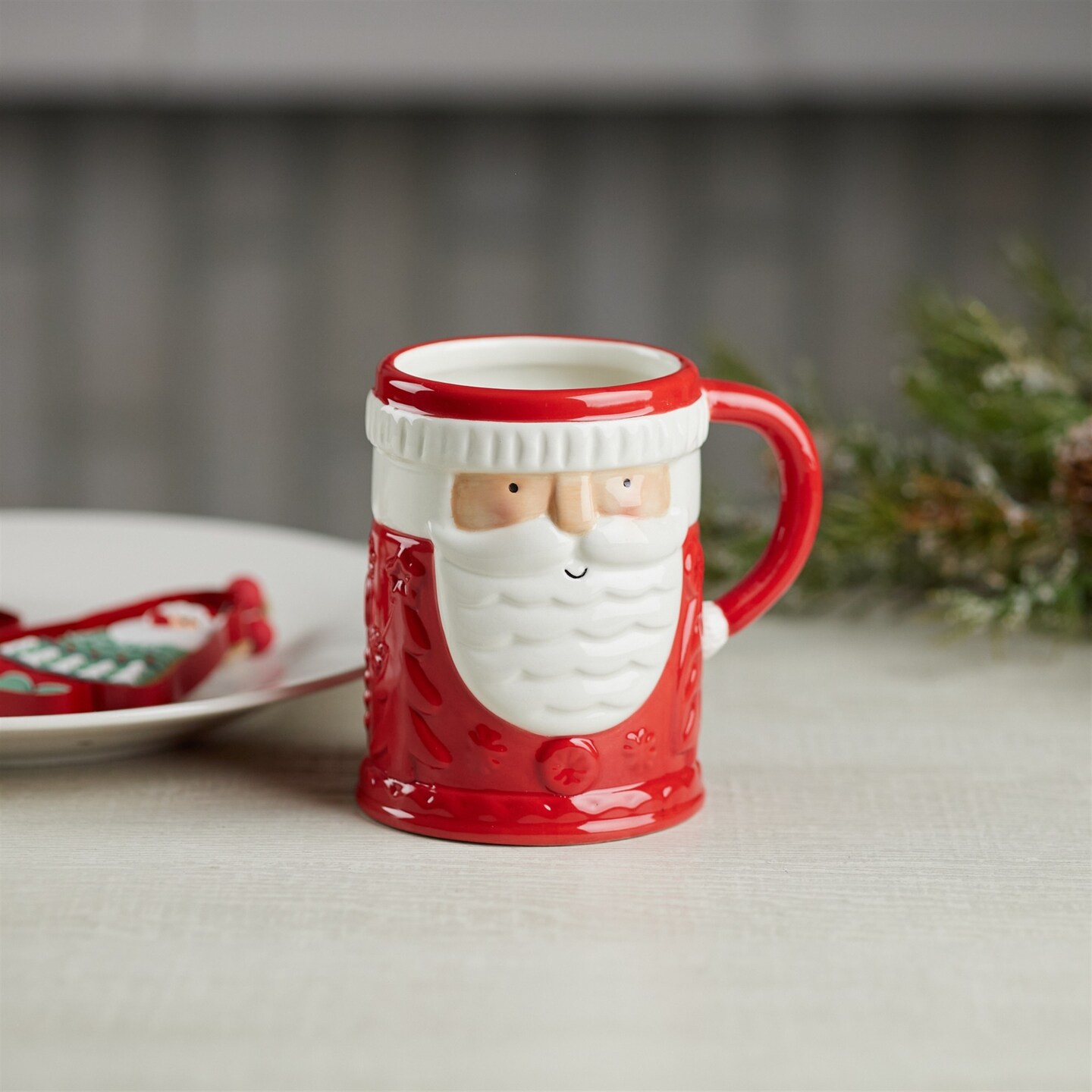 Melrose Santa Clays Dolomite Coffee Mug - 4.75" - Red and White - Set of 2