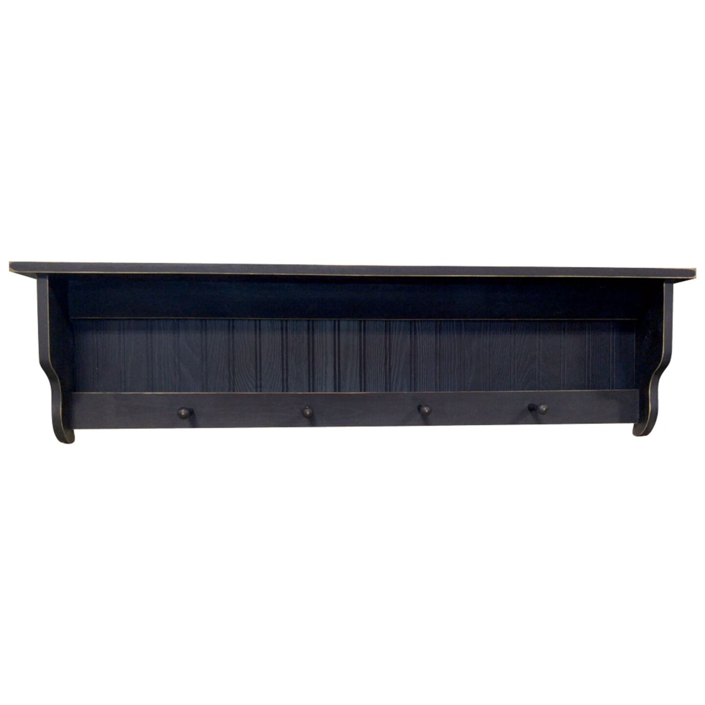 Contemporary Home Living 4' Distressed Black Rectangular Storage Shelf ...