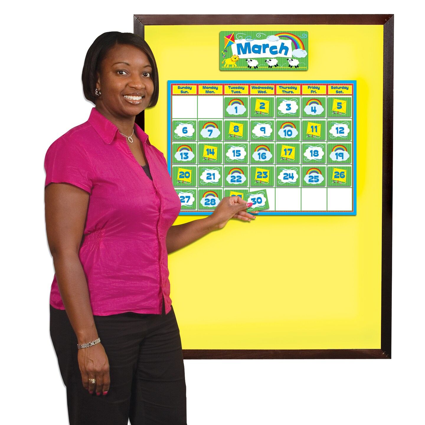 Carson Dellosa 415 pc Set Wall Calendar, Seasonal and Holiday Themed Monthly Headers, Days of the Week, and Number Cover Ups for Bulletin Board and Classroom Decor