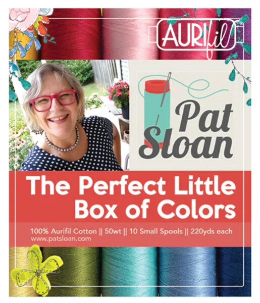 Aurifil The Perfect Little Box of Colors Thread Set by Pat Sloan | (10 50wt Cotton Small Spools.)