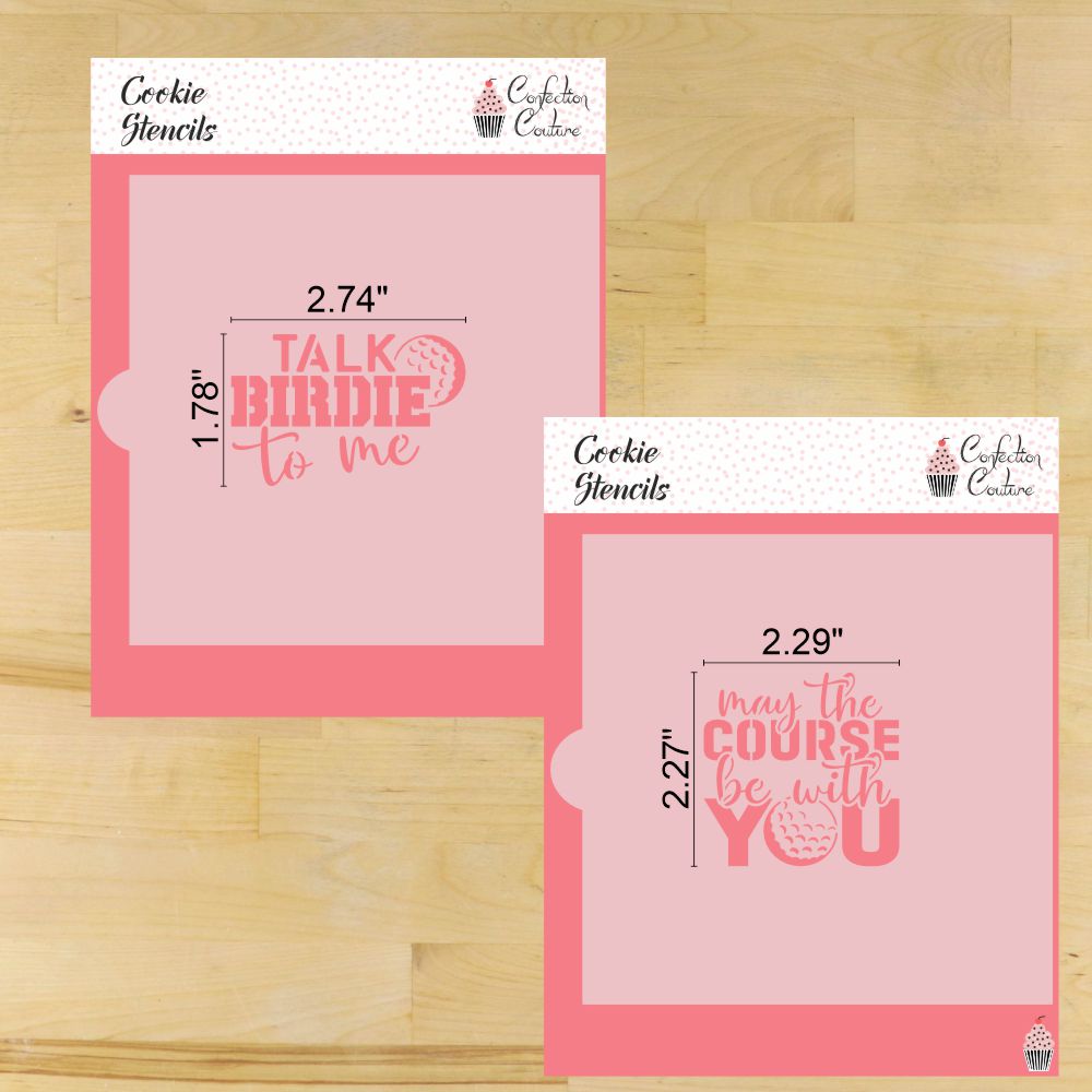 Golf Message Cookie Stencil Set | Sports Cookie Stencil | DIY Stencil | Craft Stencil | Confection Couture |