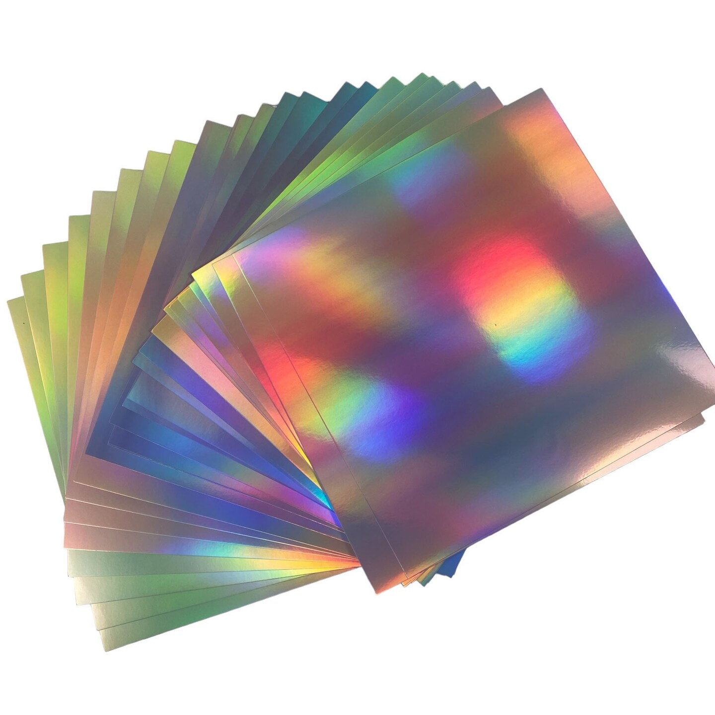 Lisa Horton Crafts 300gsm Cardstock 12"X12"-Rainbow Satin Holographic