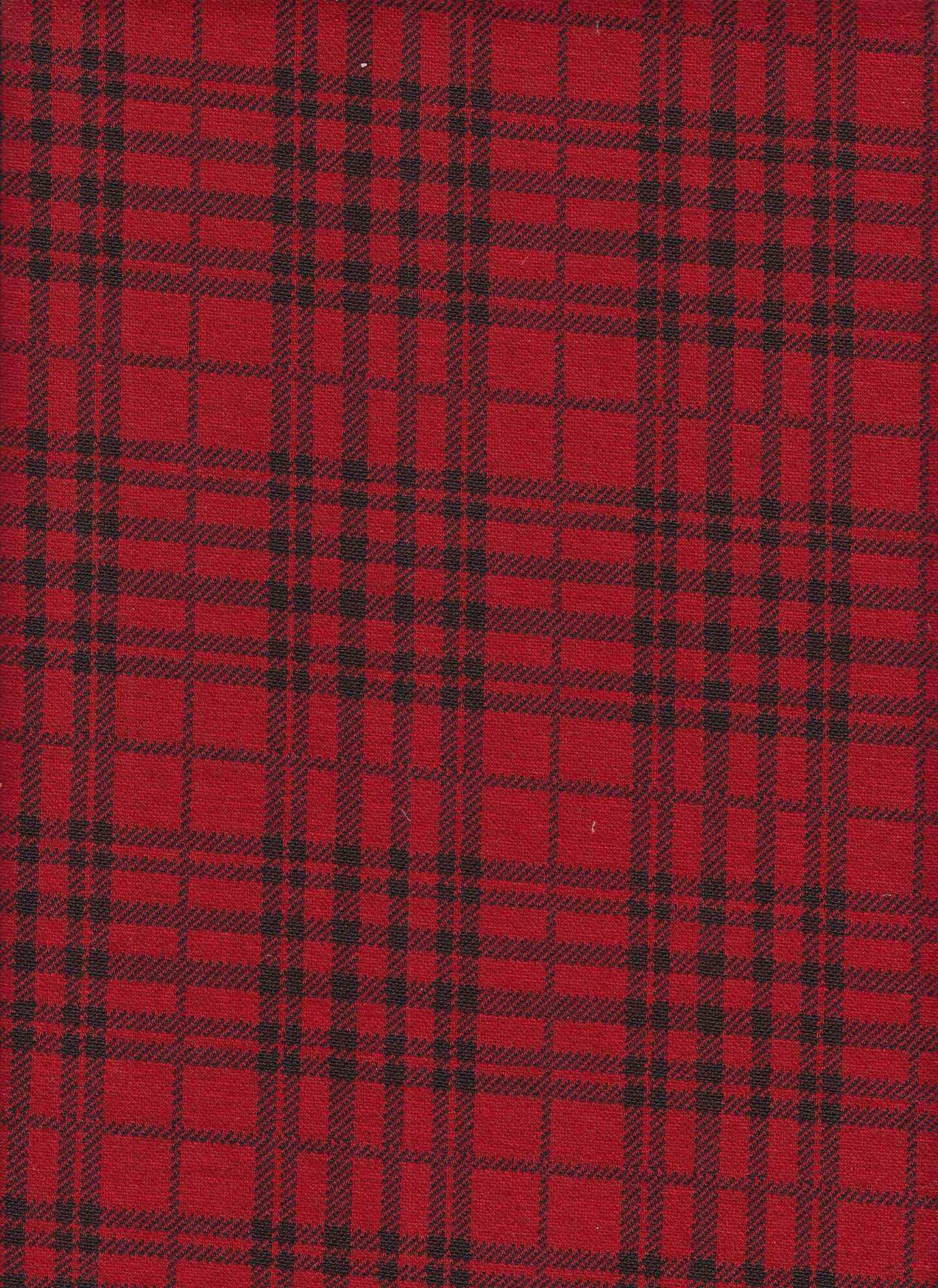 1 Yard Textured Plaid Jacquard Knit Fabric Double Knit Stretch 59/60” Wide