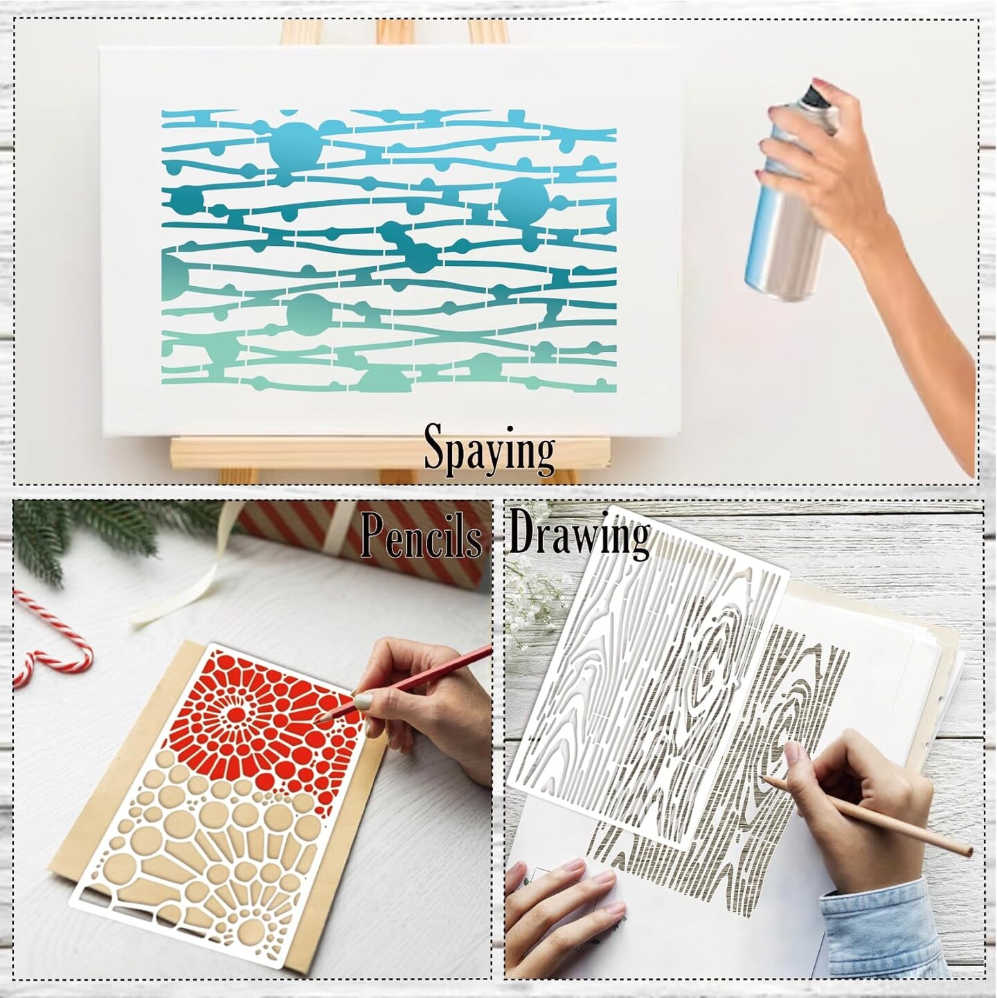 8 Pieces Spider Stencils (Style 3)