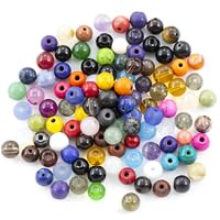 Mixed Gemstone Round Beads, 6mm (100 Pieces), Assorted Colors