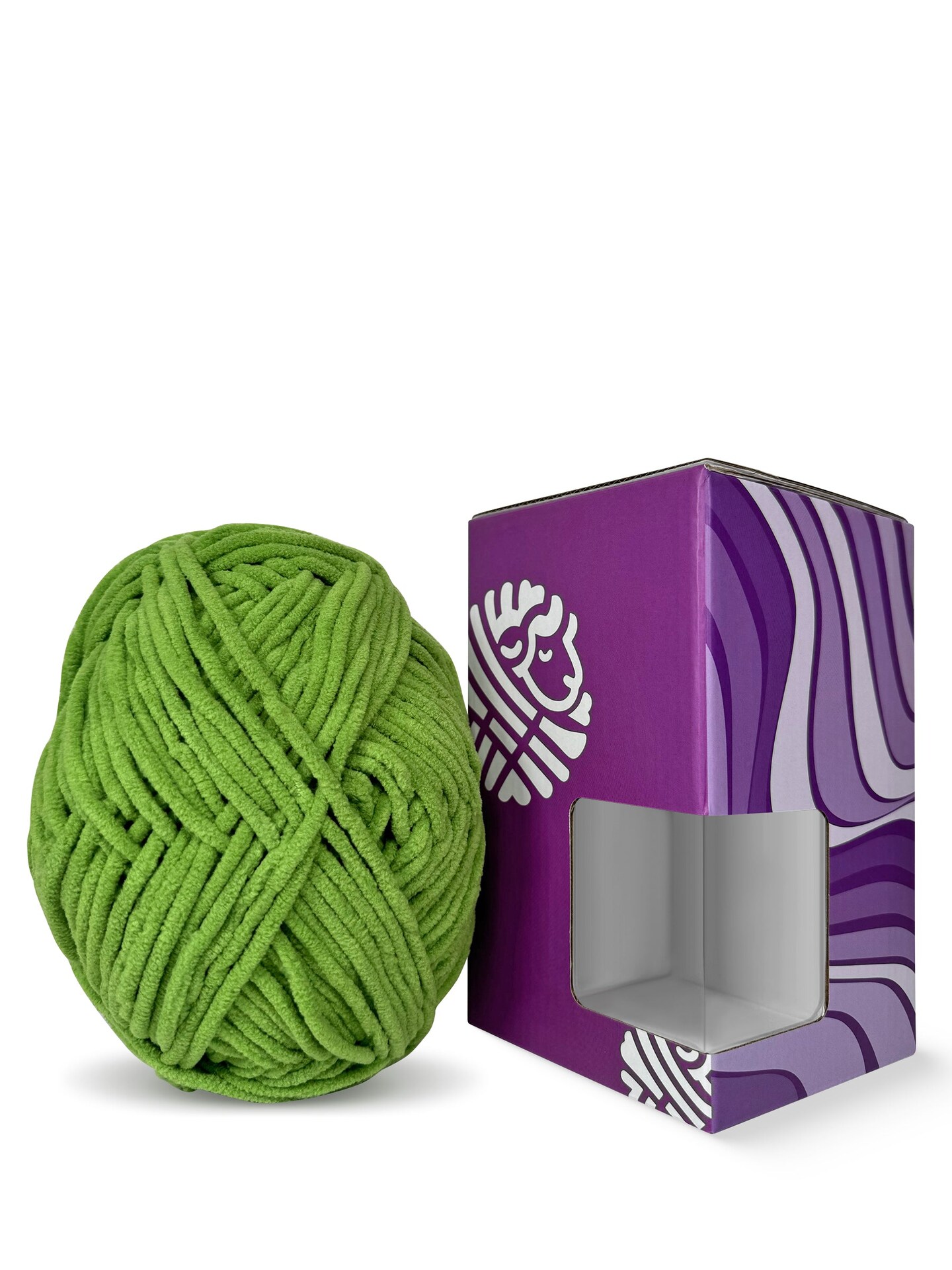 Craftytop&#x2122; Bulky Velvet Yarn #5 for Knitting &#x26; Crochet (Spring Sprout)