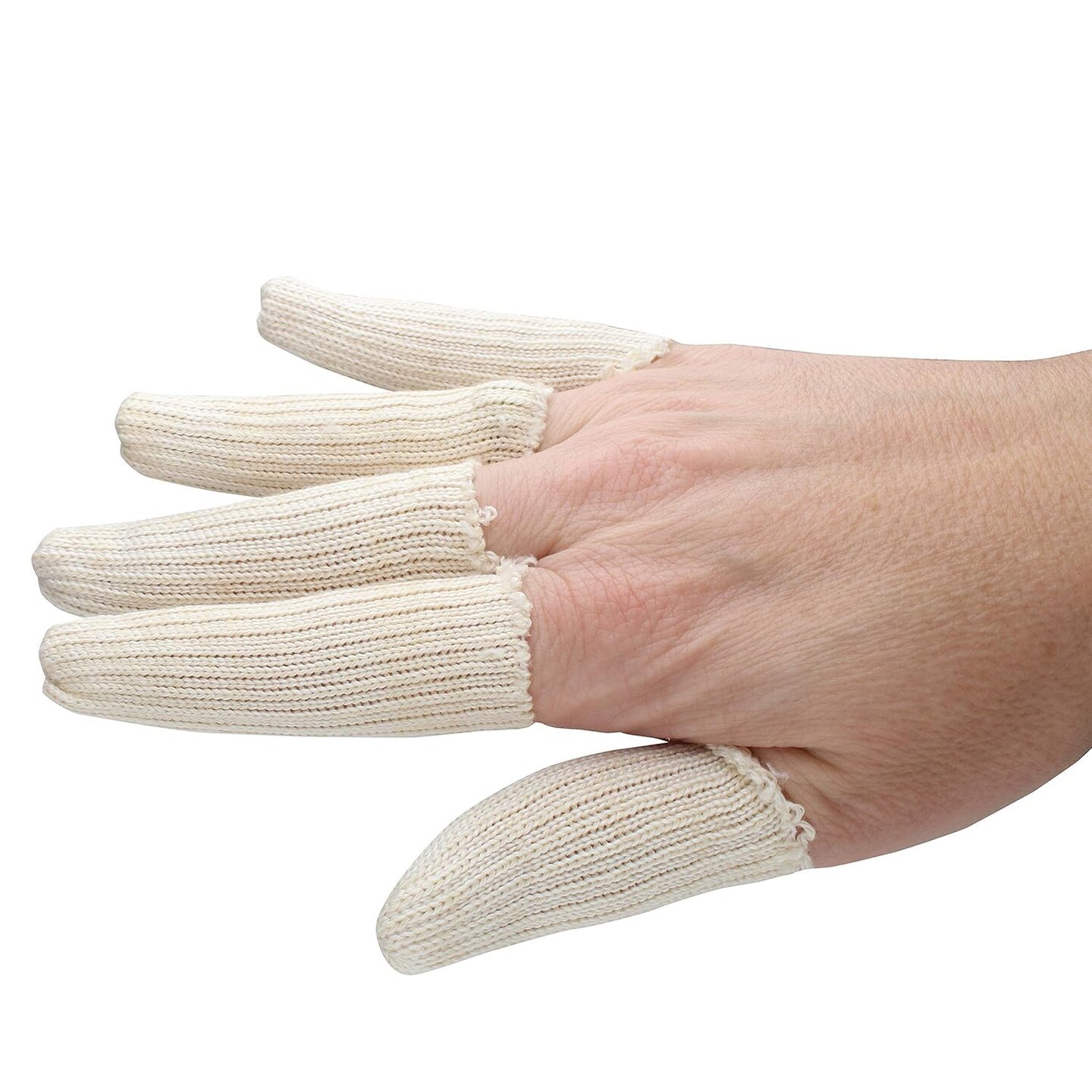 JewelrySupply 100 Count, Cotton Finger Guards, Cots, Fingertip Sleeve, Thumb Protector, Covers Fingers, Crafting, Jewelry Making, Handling Protection, Stretchable, Breathable Cotton with Elastic Blend