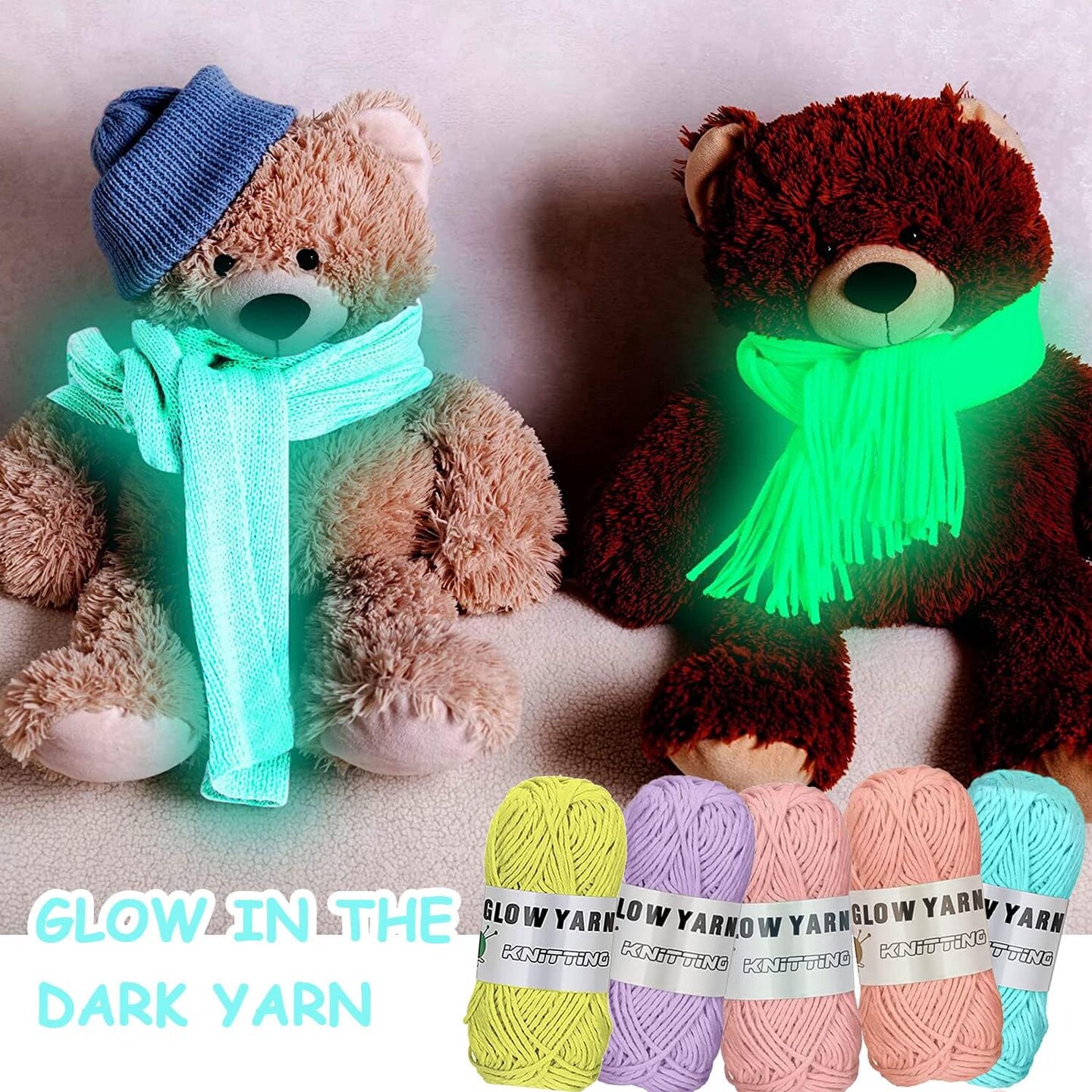 5 Pcs Glow in The Dark Yarn