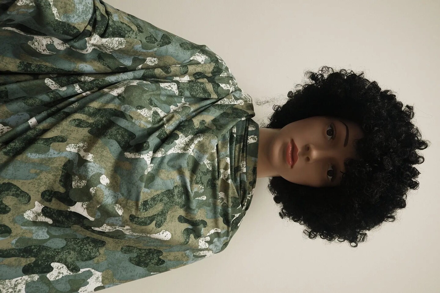 1 Yard Green DTY Brushed Camo Print Fabric Soft Stretch Smooth Texture 58/60" Wide