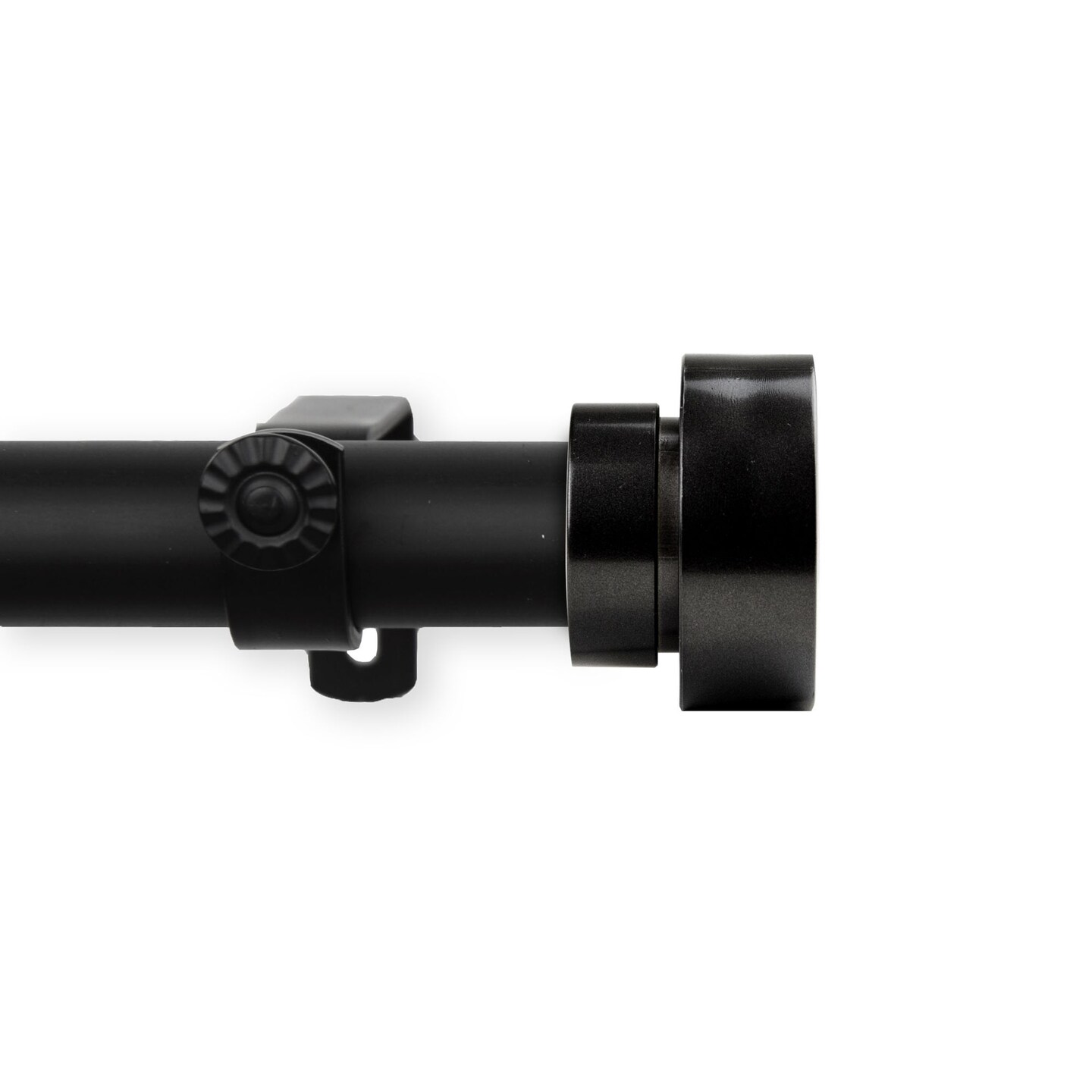 Contemporary Home Living 120"- 170" Solid Black Brett Adjustable Single Window Curtain Rod