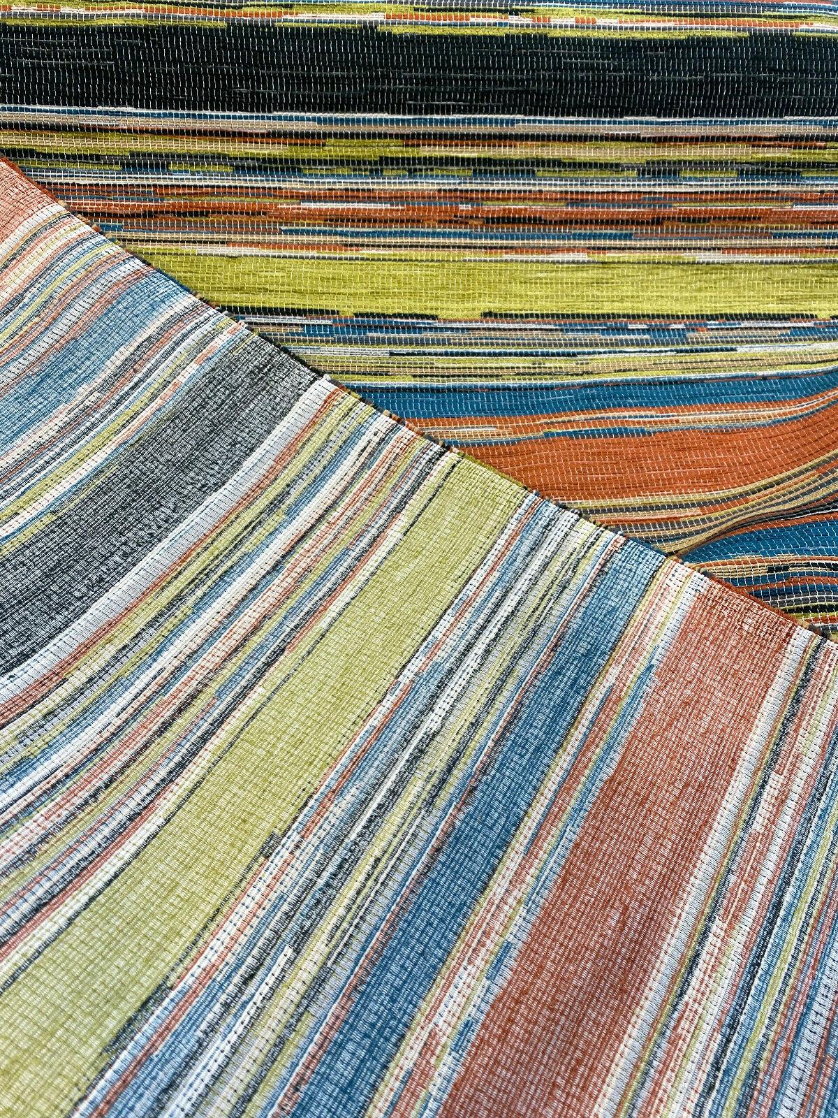 1 Yard Bazaar Mosaic Stripe Upholstery Chenille Fabric 58 Inches Wide