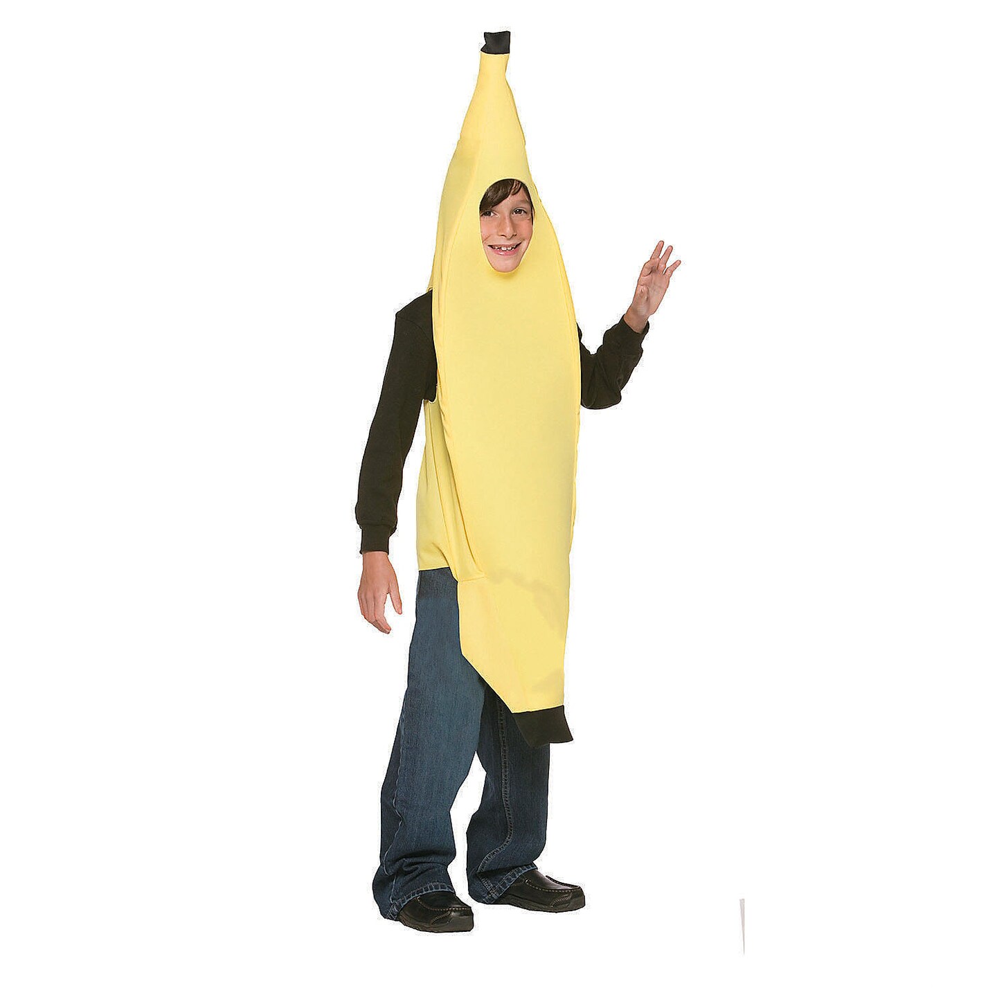 Kids Banana Costume with Over The Head Tunic and Face Hole Size 7 10