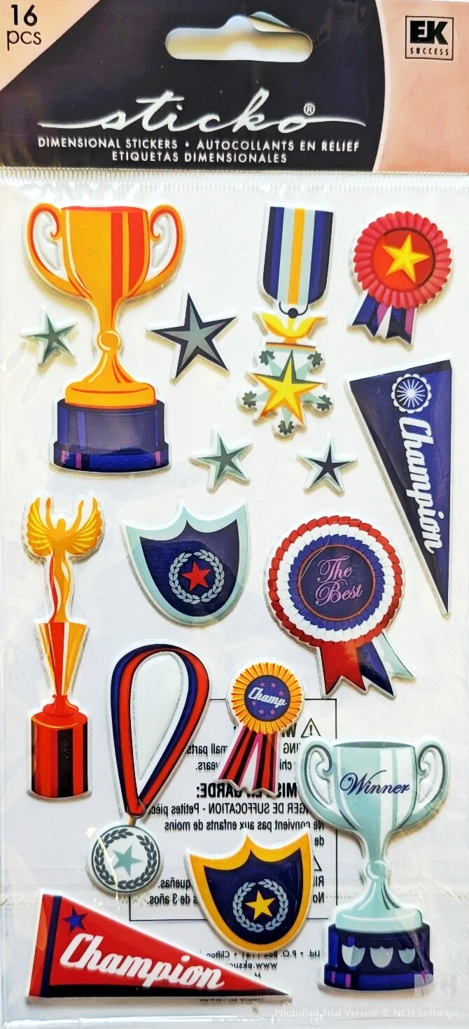 Sticko Trophies Dimensional Puffy Stickers | Michaels