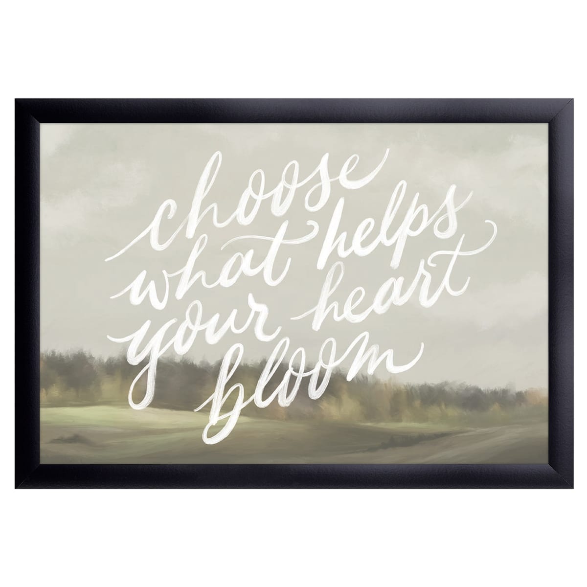 12" x 16" Helps Your Heart Bloom Framed Wall Art, Contemporary Inspirational Home Décor, Glass Facing and Hanging Hardware Included