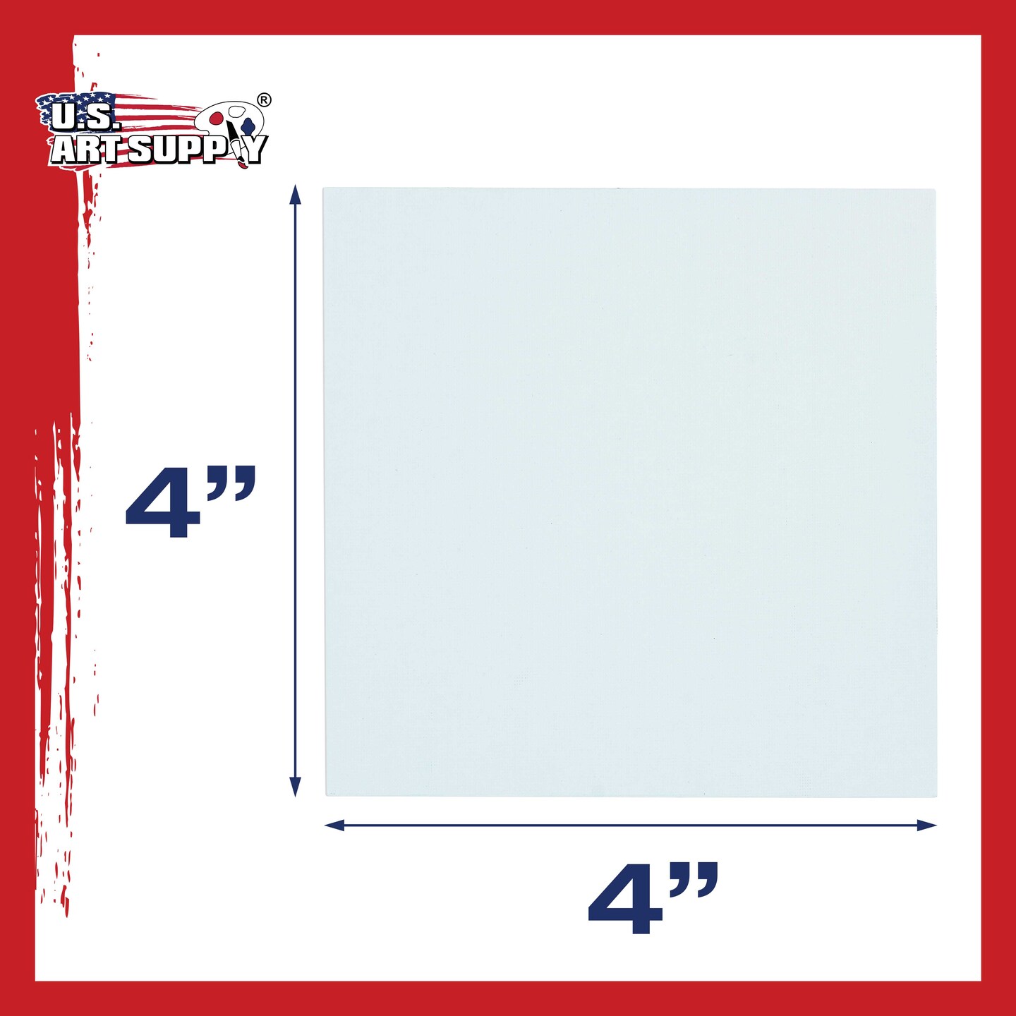 4 X 4 Inch Professional Art Canvas Board Panels 96 Pack - 8 Ounce Heavyweight Cotton Acid Free Canvases for Painting Acrylics and Watercolor (1 Case of 96 Single Canvas Painting Panels)