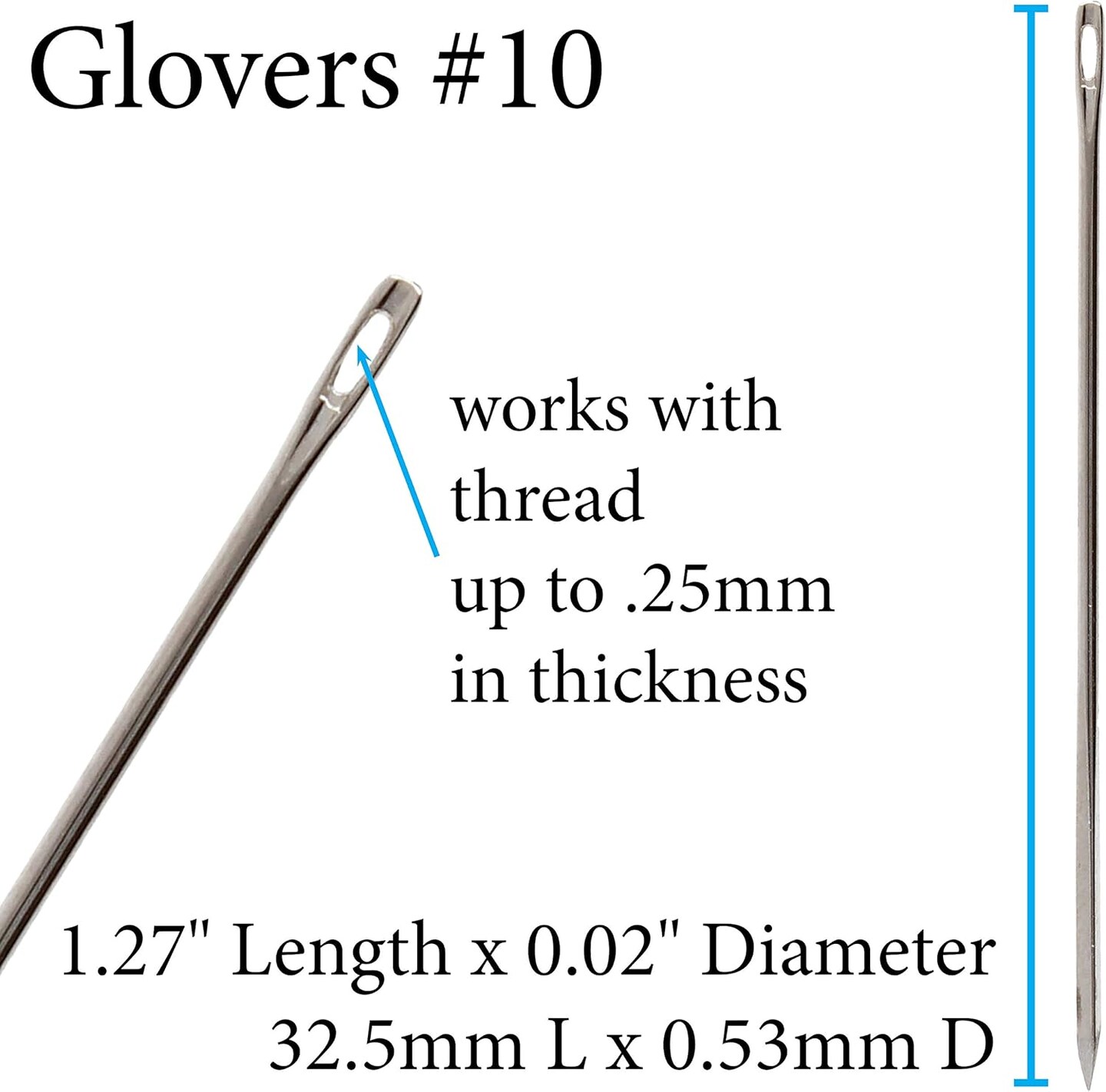 John James Glovers Needles, Triangular Point, Ideal to Pass Through Tougher Materials Such as Leather, Suede, Vinyl and Soft Plastics