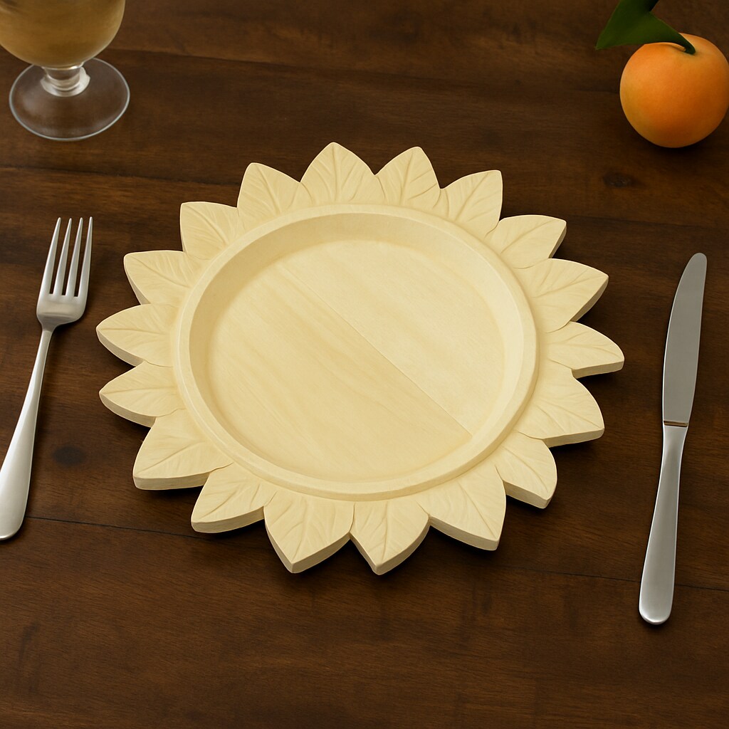 Handcrafted Natural Wood Charger Plate – Eco-Friendly Rustic 13-Inch Dinnerware Accent