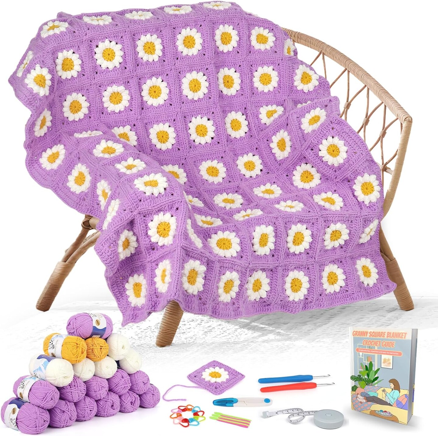 Blanket Crochet Kits with Soft Yarns