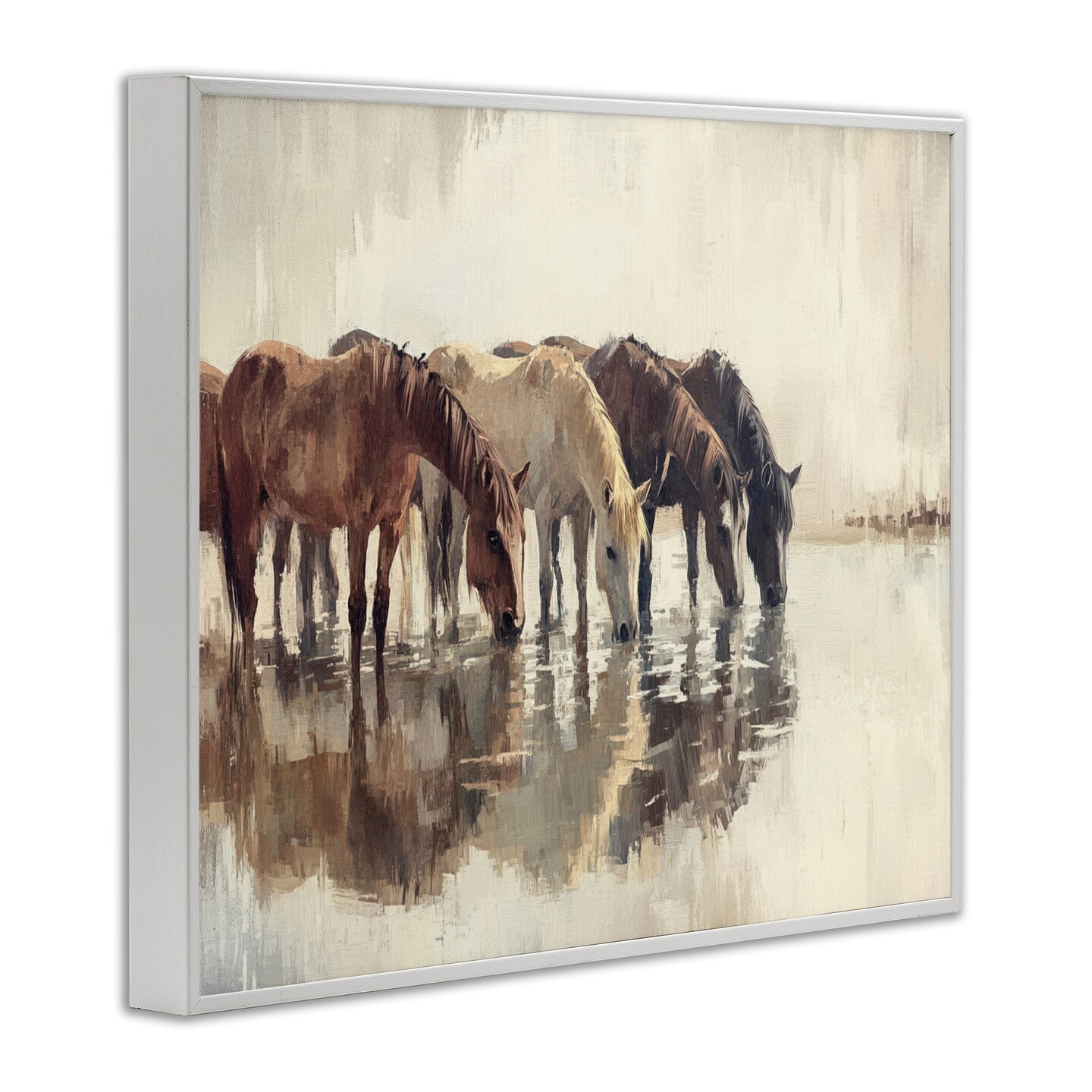 Stupell Industries Herd Of Horses Drinking Framed Giclee By Franklyn Gregory