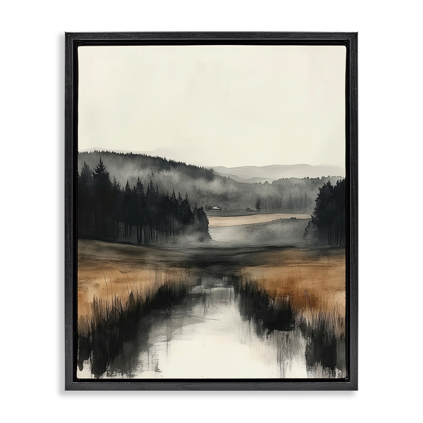 Stupell Industries Sepia Countryside Landscape Floating Frame By Annabelle Hall