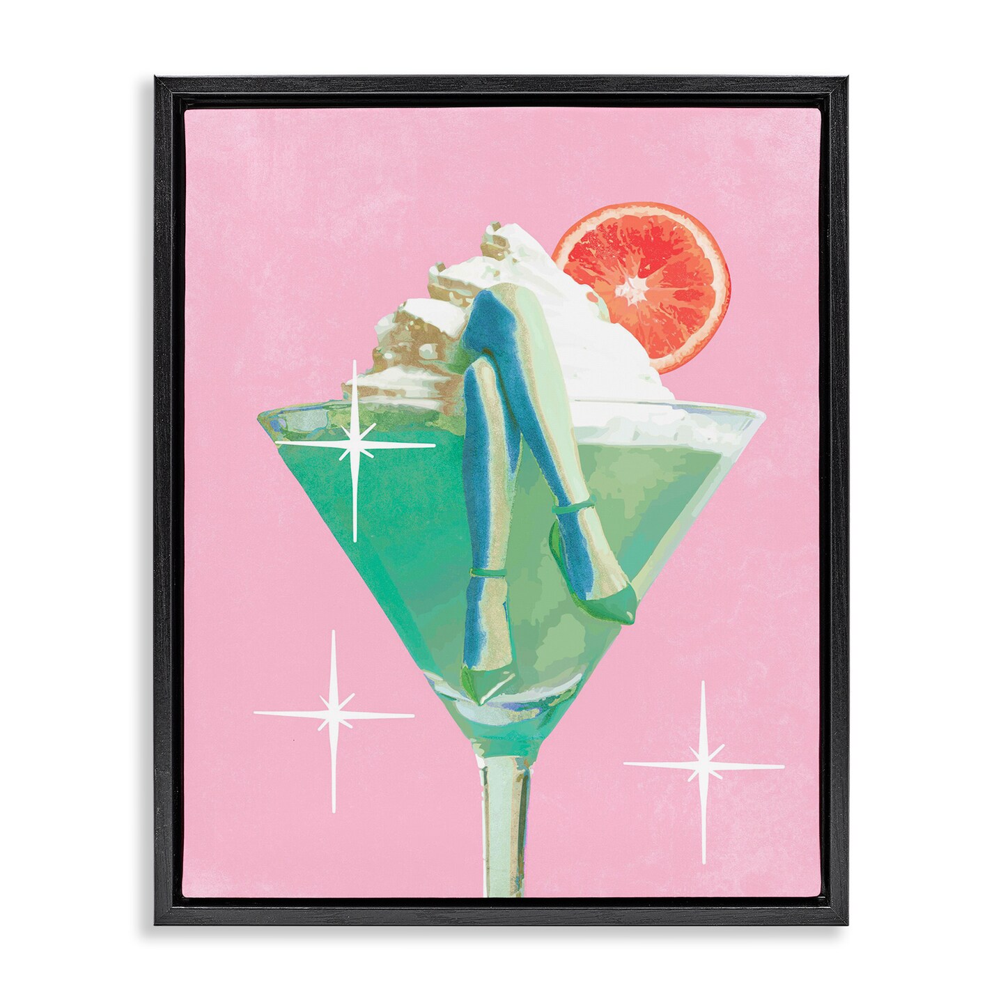 Stupell Industries Glam Legs with Cocktail Floating Frame By Lil' Rue