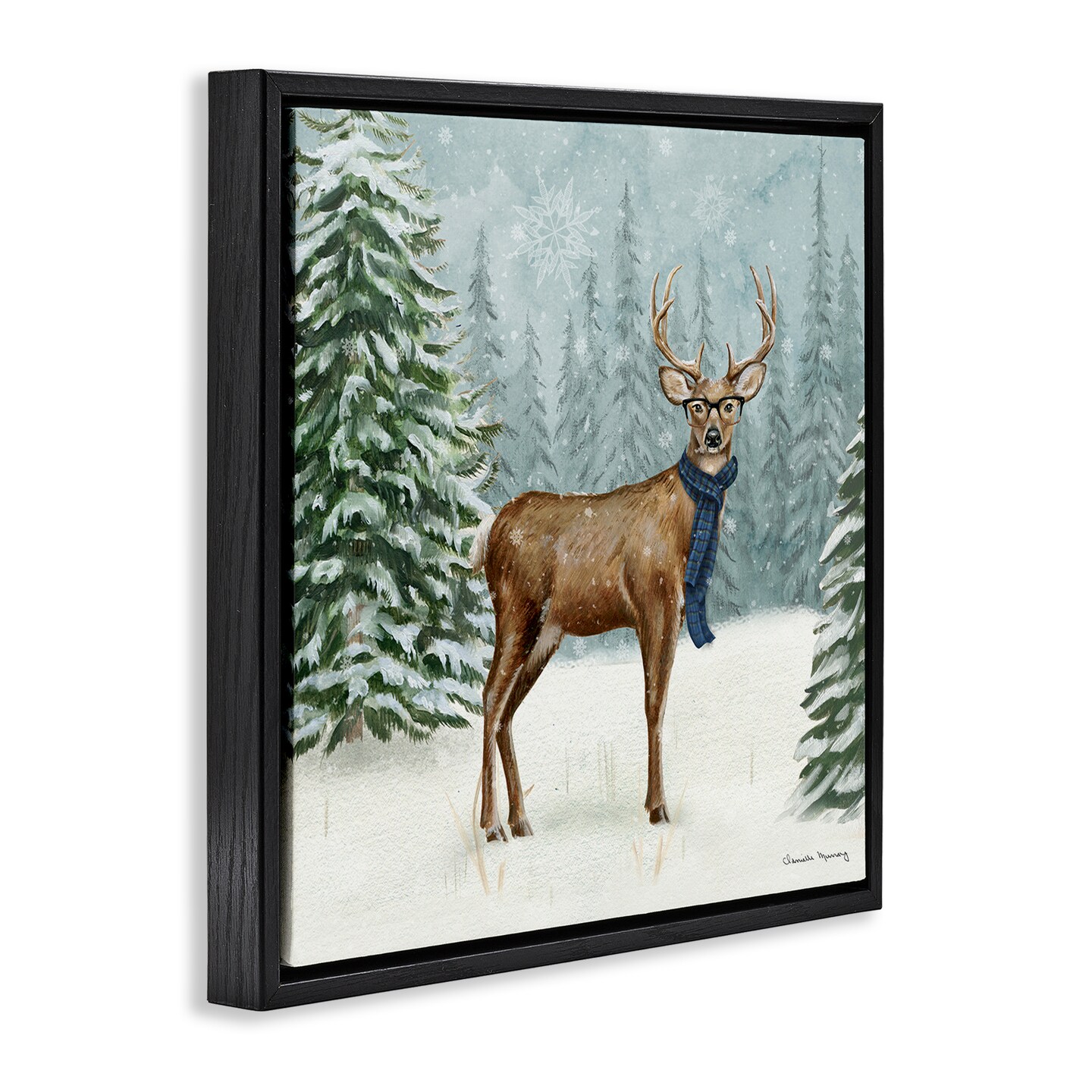 Stupell Industries Christmas Critters Reindeer Floating Frame By Danielle Murray