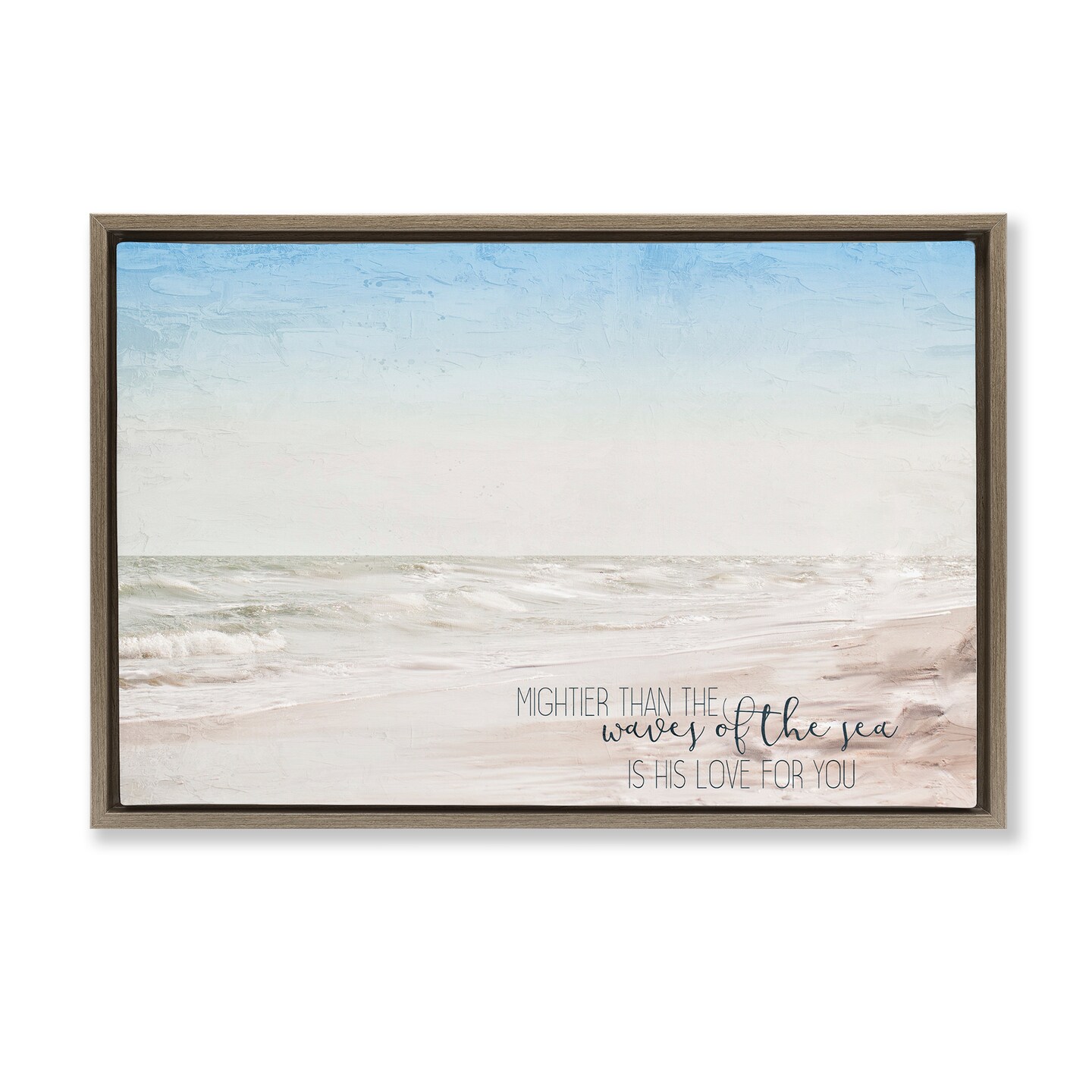 Stupell Industries Mightier Than the Waves Phrase Floating Frame By Kim ...