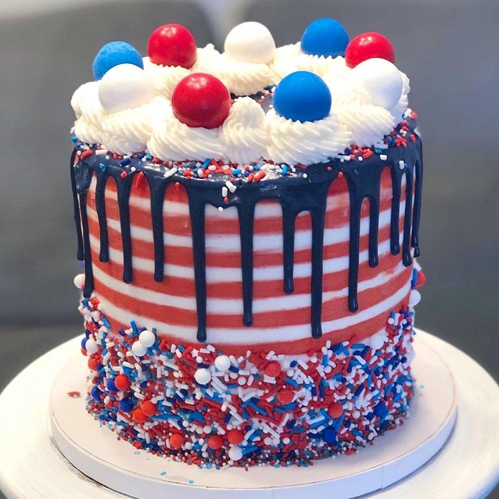 4th of July Sprinkles for Baking Cake, Cookie, Cupcake Decorating Red White Blue