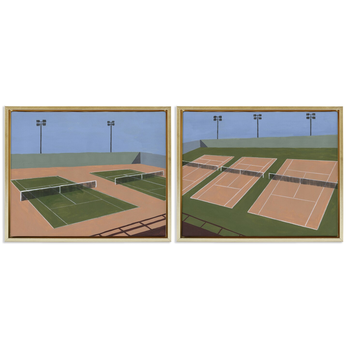 Stupell Industries Competitive Tennis Courts 2pc Floating Frame Set By Michael Willett