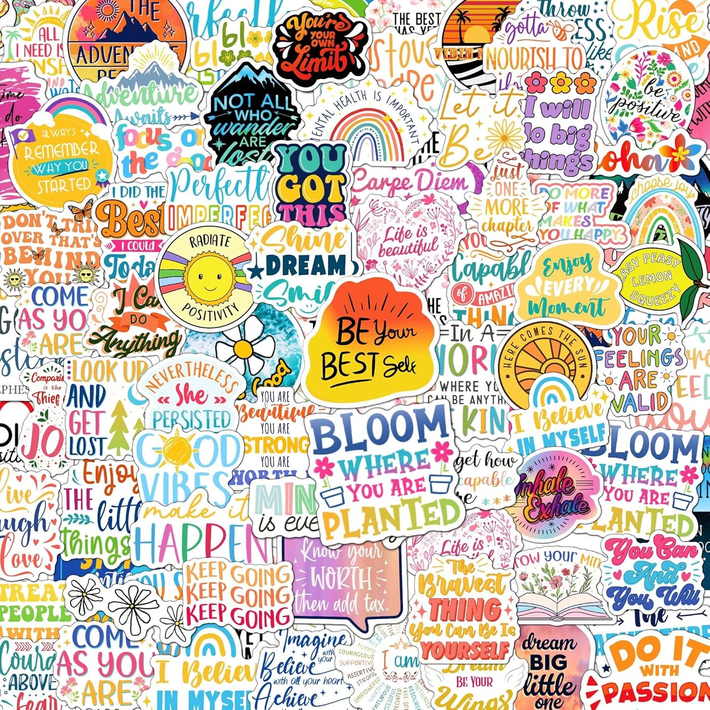 300PCS Affirmation Stickers, Holographic Motivational Sticker Pack