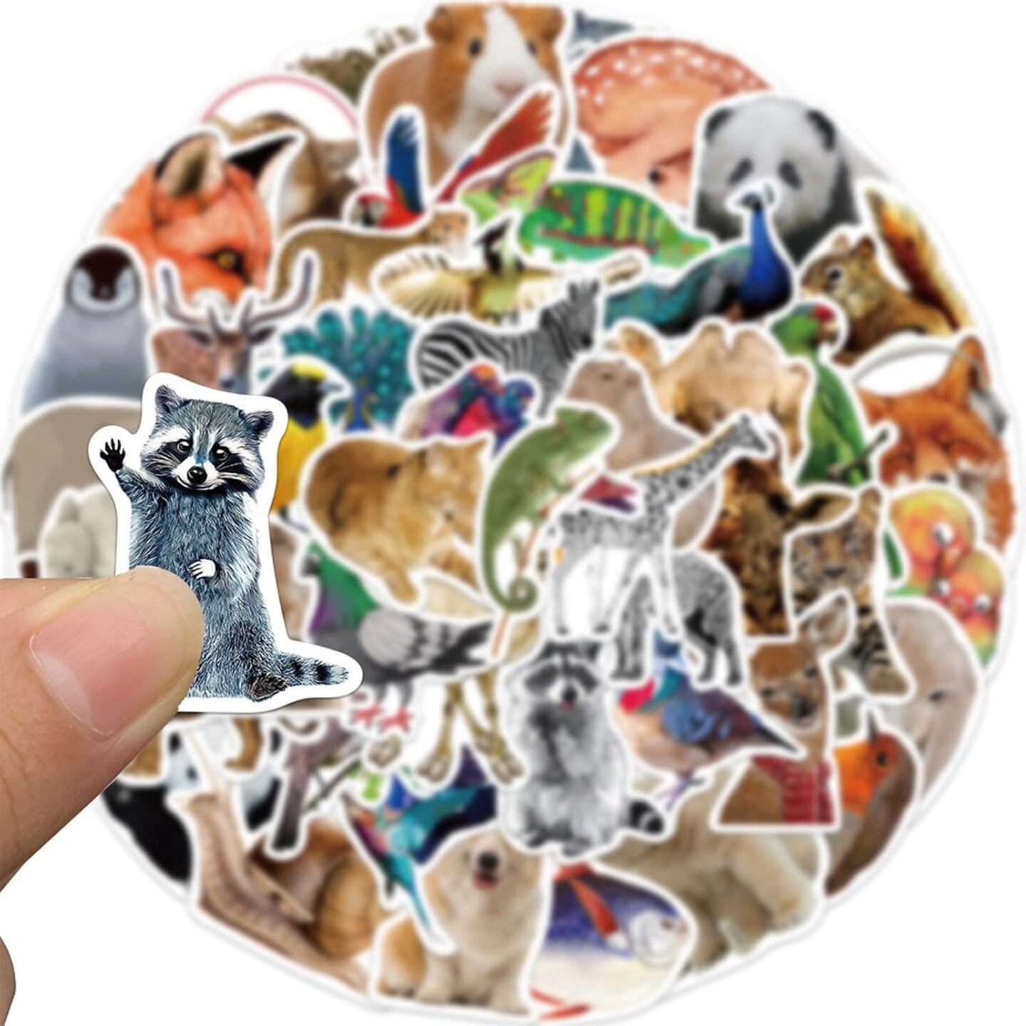 100PCS Cute Animal Stickers, Realistic Animals Aesthetic Decals Vinyl Waterproof Zoo Animals Stickers
