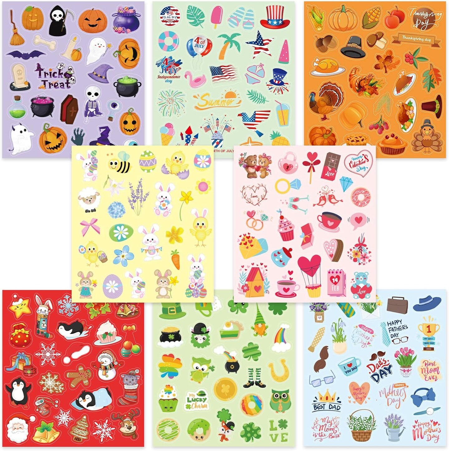 Holiday Stickers Assortment Seasonal Sticker Sheets