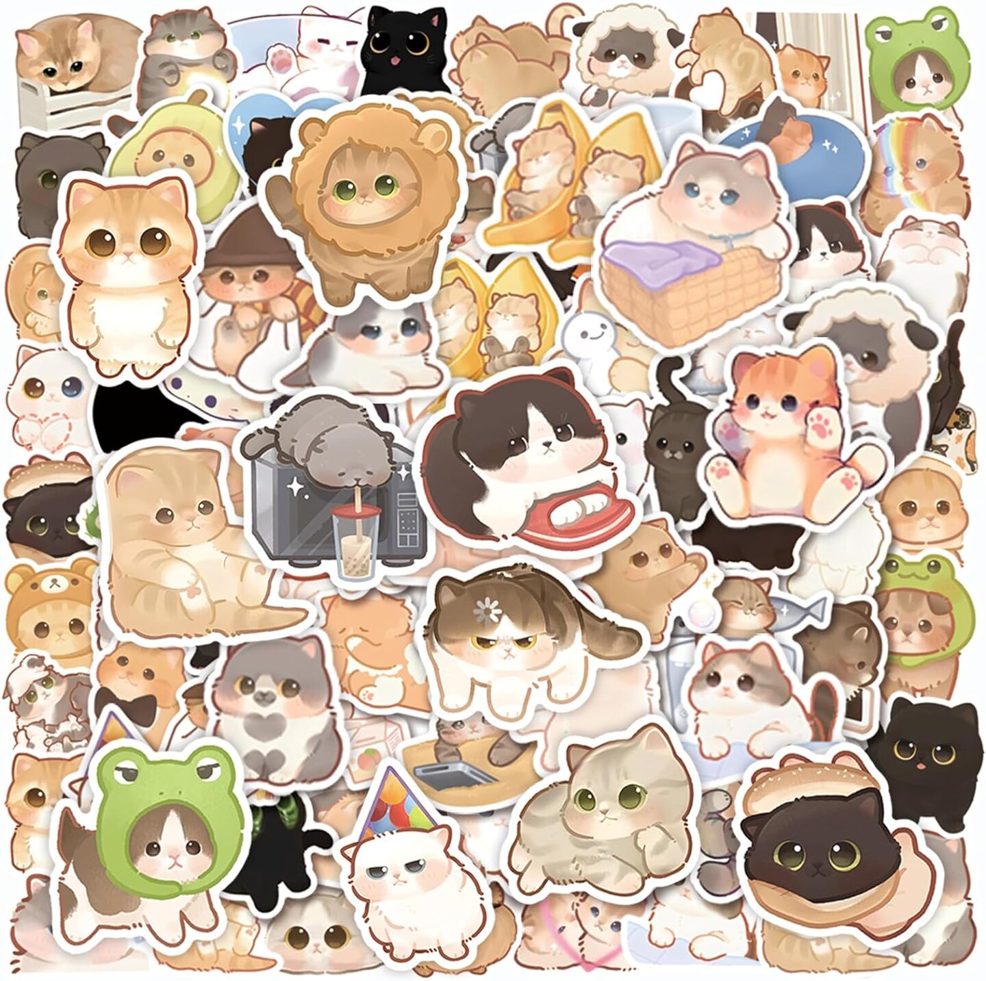 100PCS Cute Cat Stickers for Kids